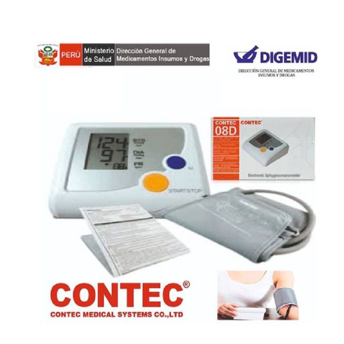 CONTEC - TENSIOMETRO DIGITAL DE BRAZO CONTEC