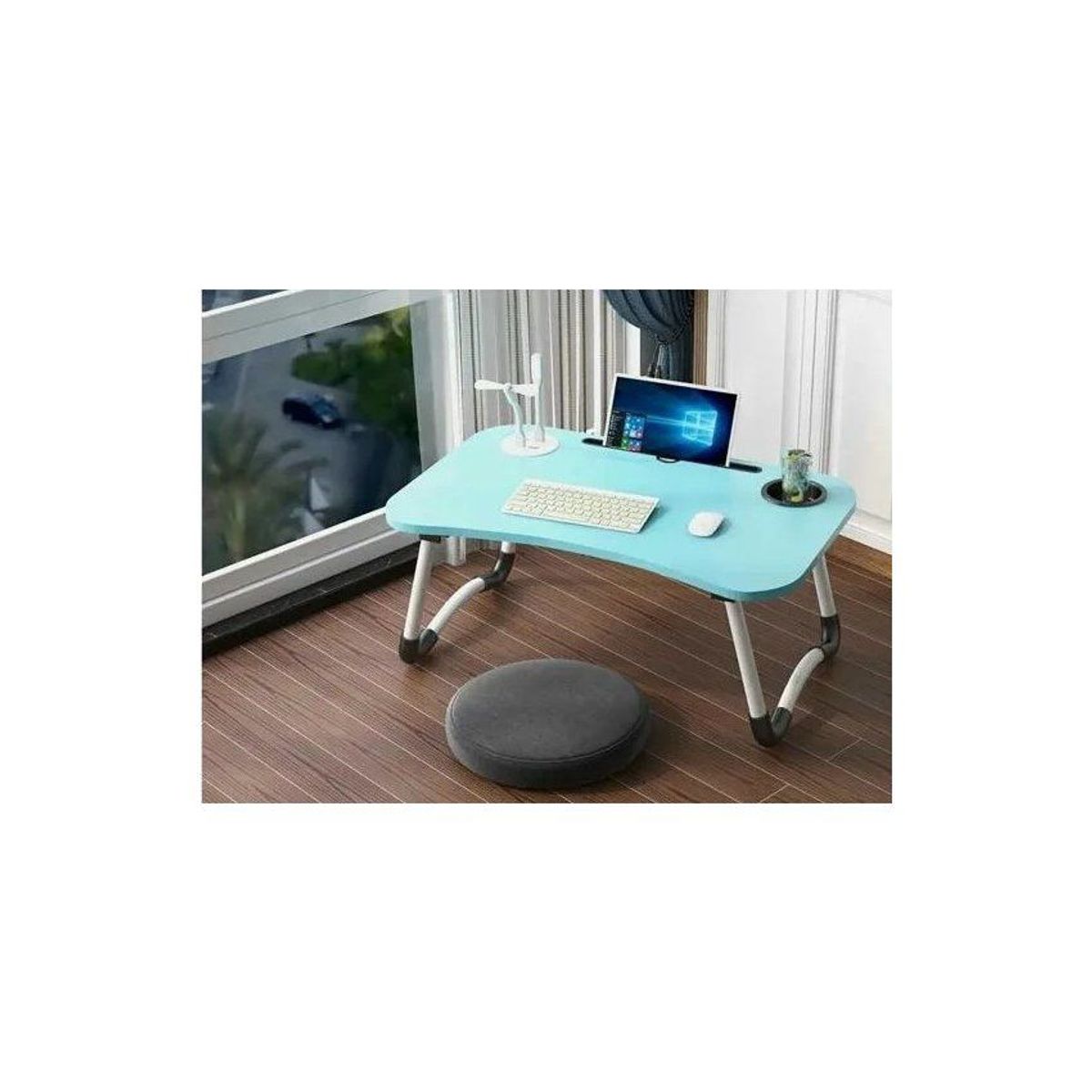 GENERICO - Mesa plegable para laptop con 4 puertos usb  + ventilador +lampara