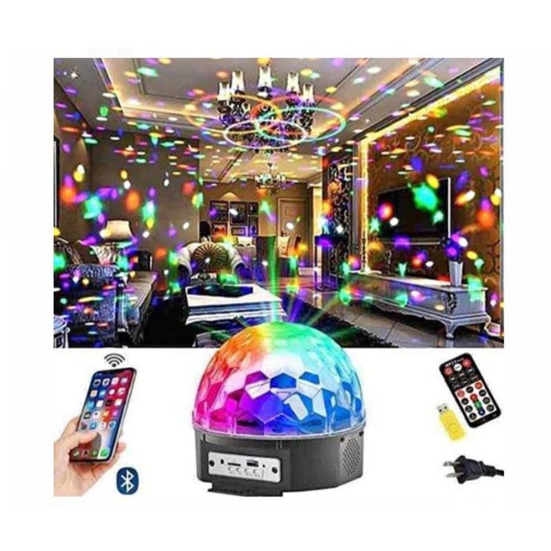GENERICO - Bola parlante mp3 luces disco sicodélicas + usb control remoto grande