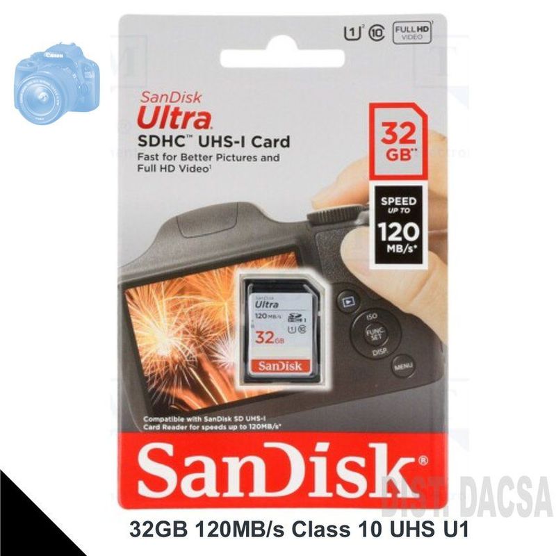 SANDISK - Sandisk memoria sd 32gb clase 10  120mb full hd
