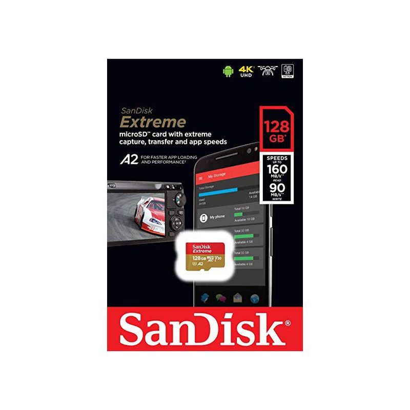 SANDISK - Sandisk  memoria microsd 128 gb extreme 4k p/ gopro 190mb