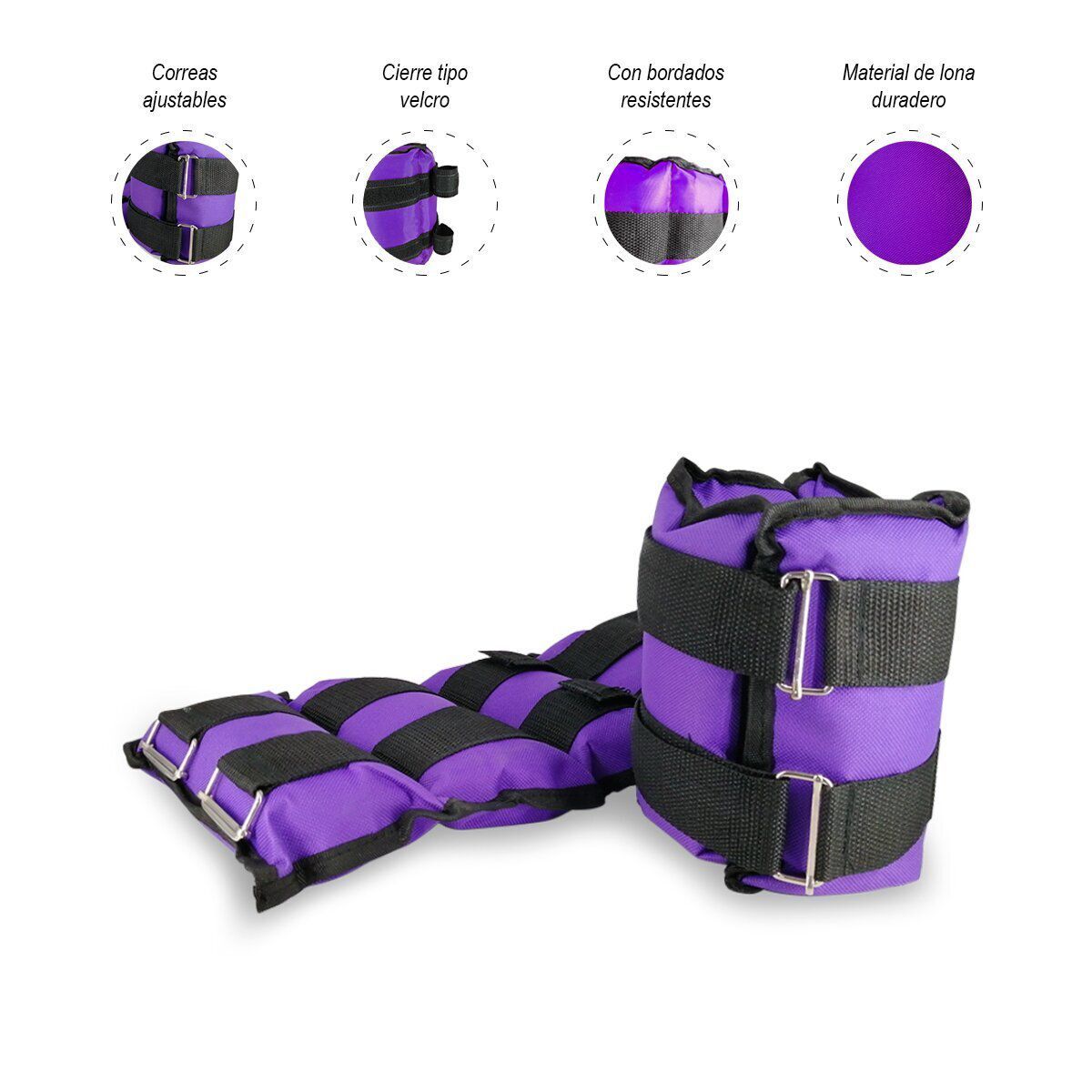 SASARU - Pesas Tobilleras de 1kg Morado