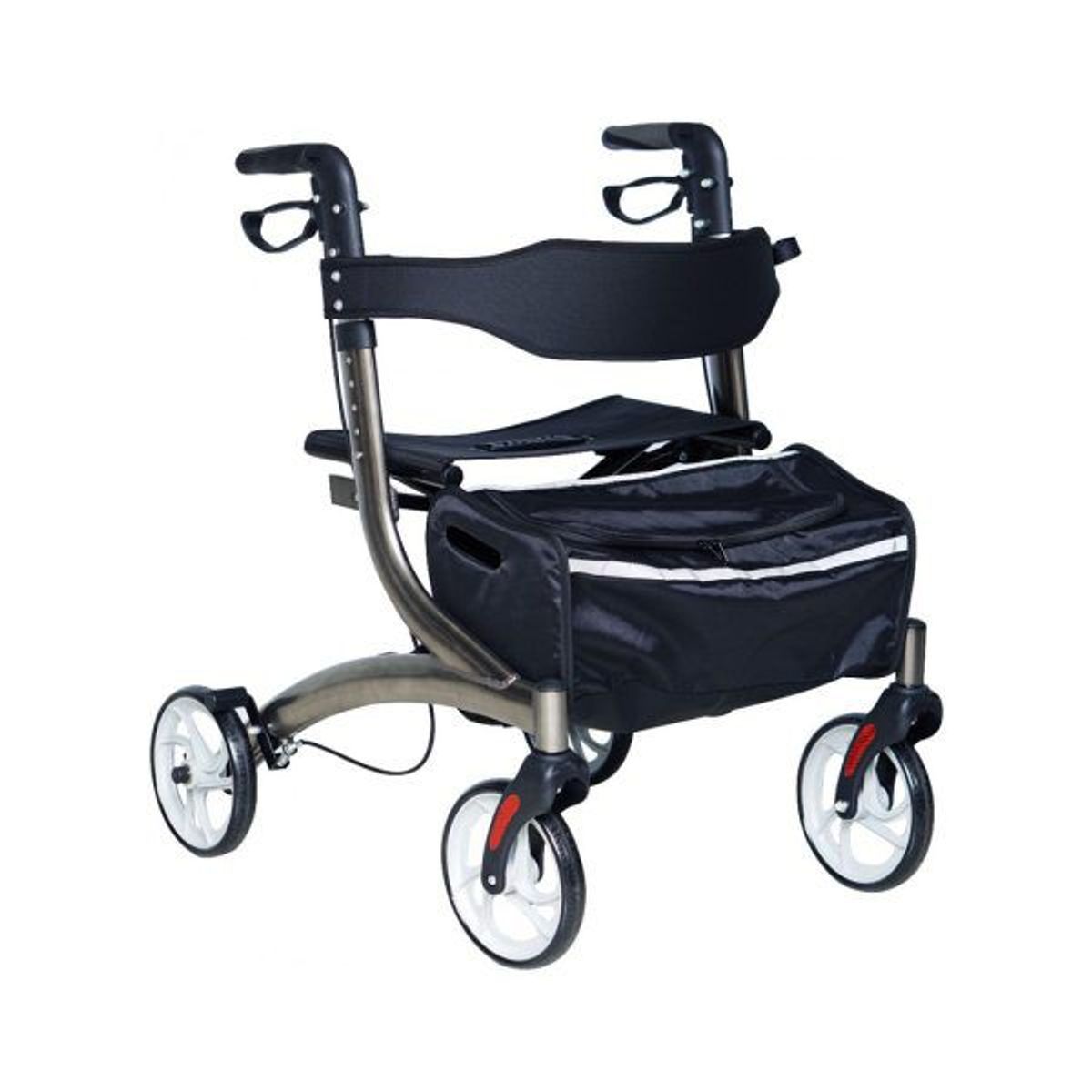 FIRST CARE - Andador 4 Ruedas Canasto y Asiento Premium