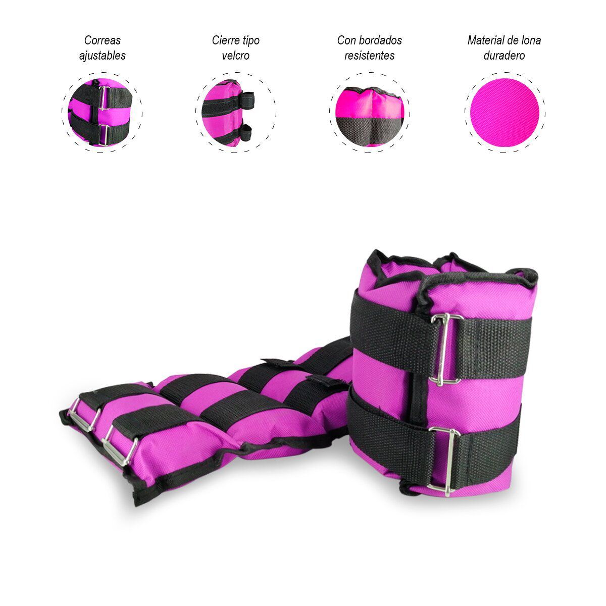 SASARU - Pesas Tobilleras de 2kg Rosado