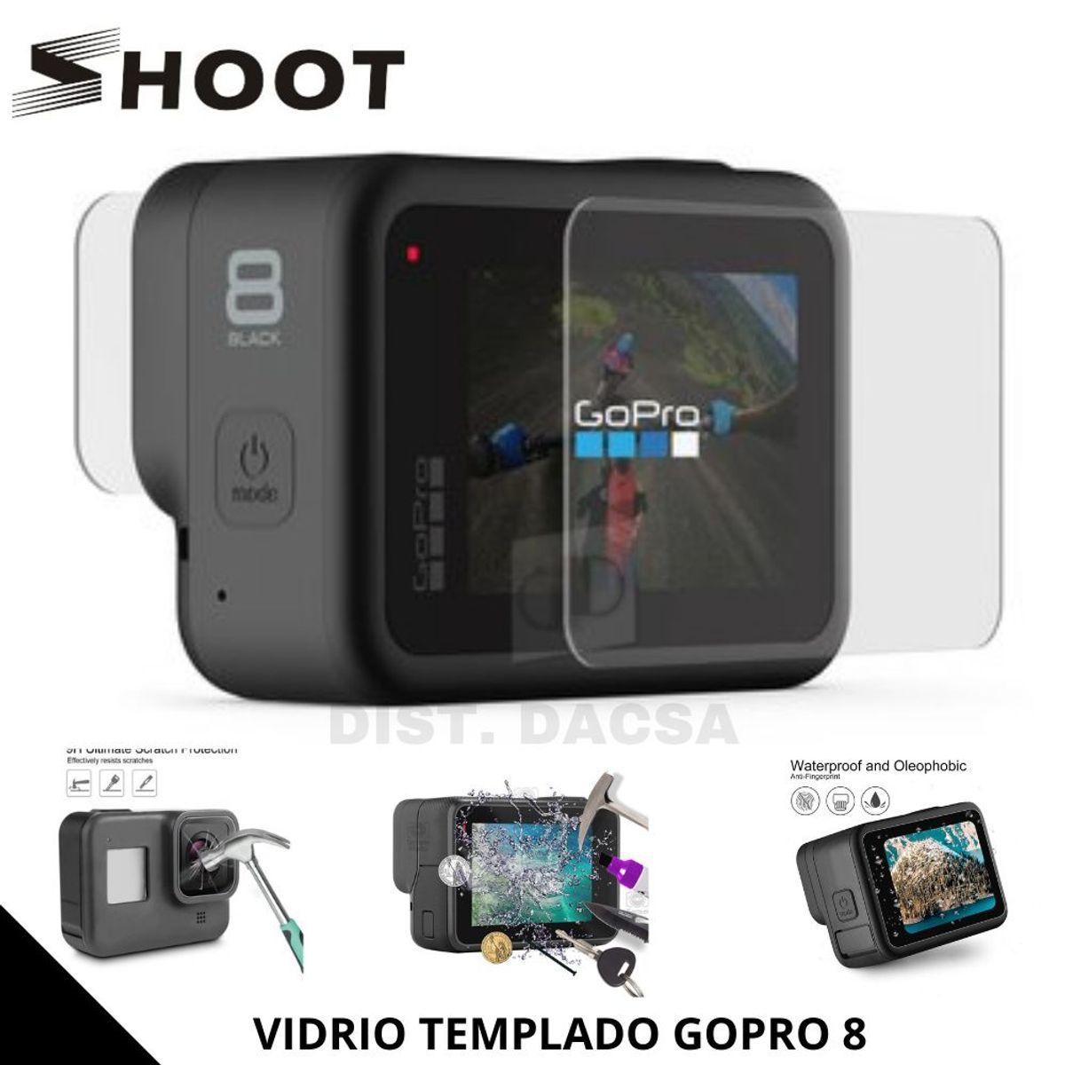 GENERICO - Vidrio templado para gopro hero 8 black gopro accesorios