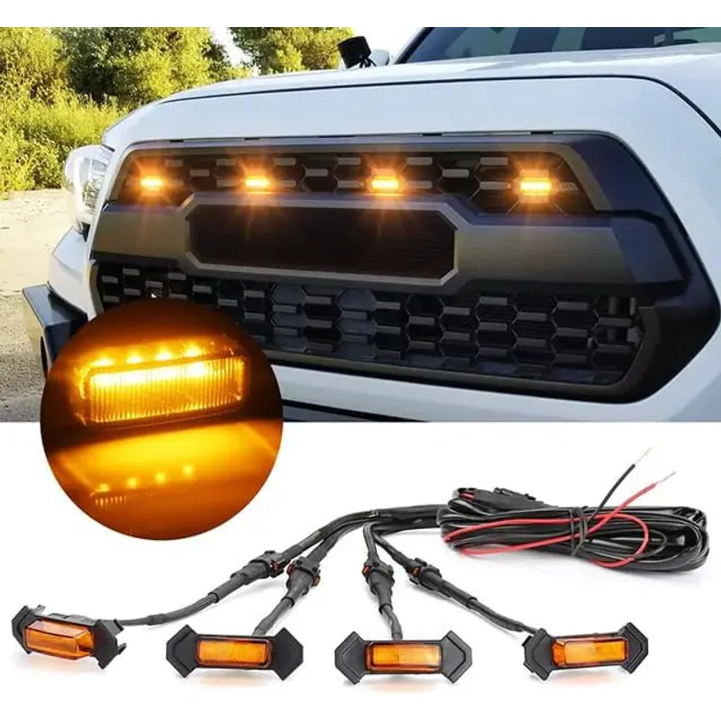 GENERICO - Luces LED para mascara de carro AMBAR.