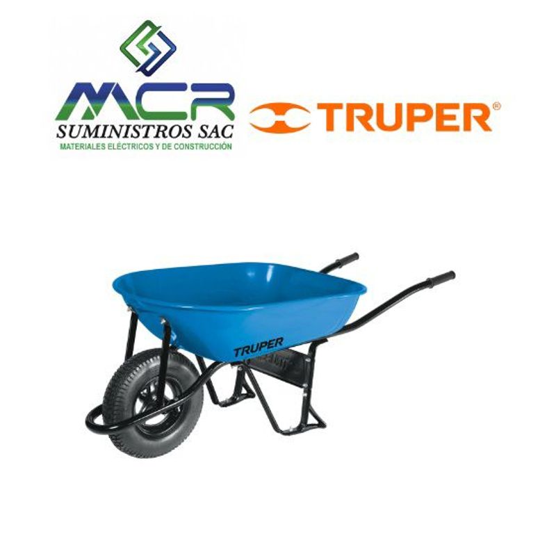TRUPER - CARRETILLA BUGGY 80 LITROS LLANTA NEUMATICA REFORZADA 580 KG TRUPER