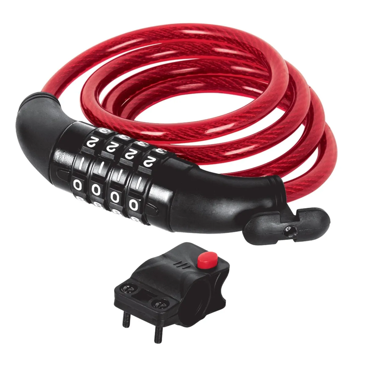 HERMEX - Candado bicicleta  con combinación, 8 mm X 1 m, Hermex