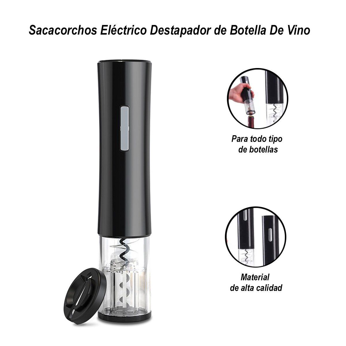 SASARU - Sacacorchos Eléctrico Destapador de Botella de Vino