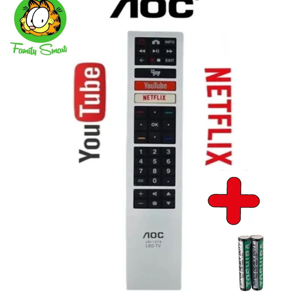 GENERICO - Control Remoto genérico Aoc Smart Tv Mod50U6295  Pilas