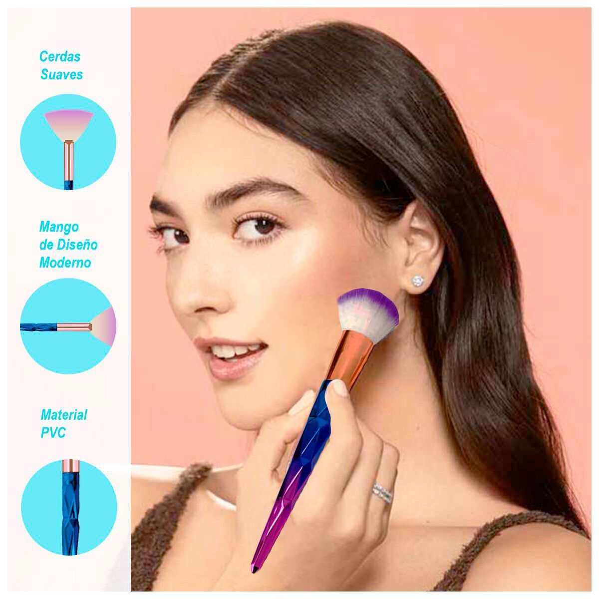 SASARU - Set de 10 Brochas para Maquillaje Multicolor