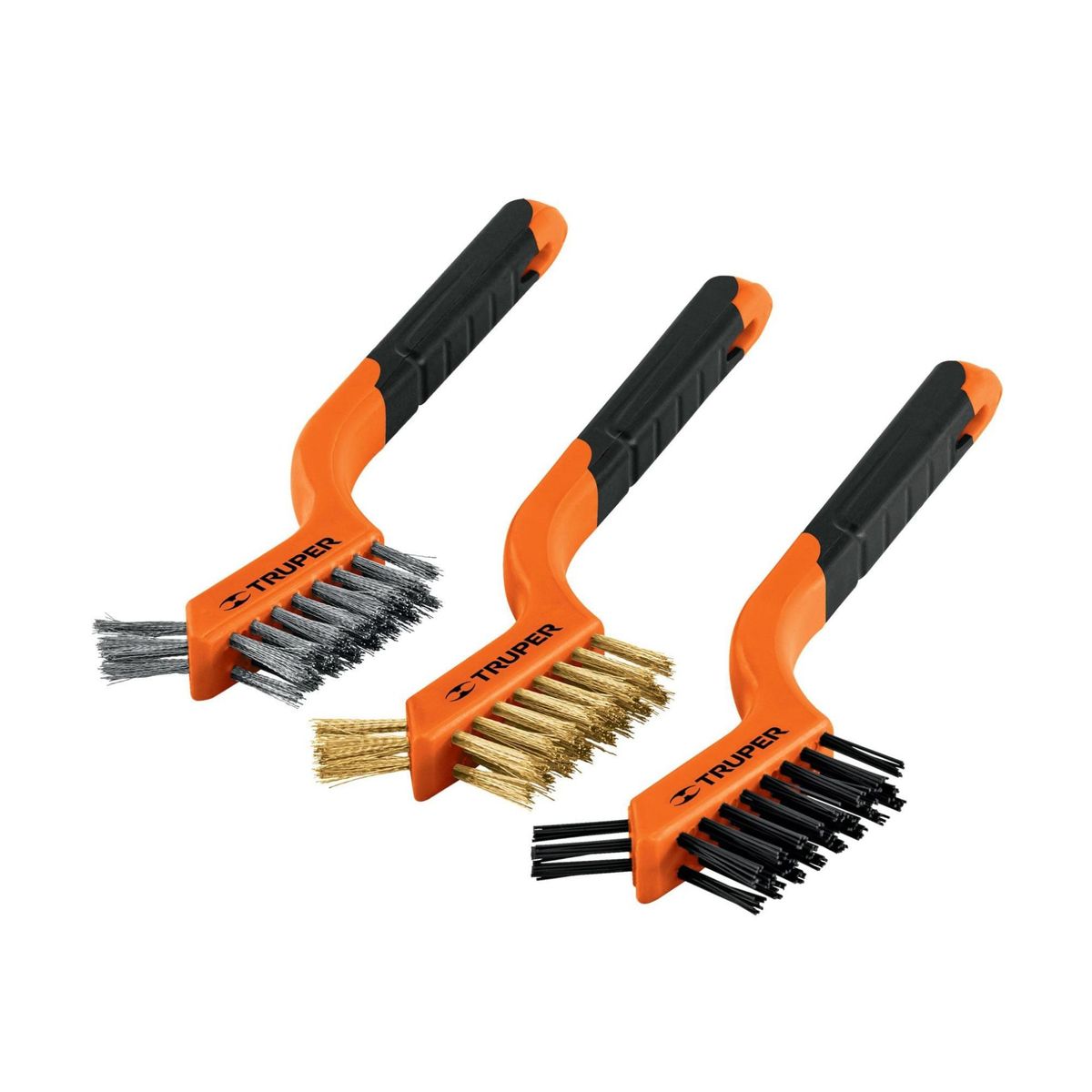 TRUPER - Juego de 3 mini cepillos de alambre, truper