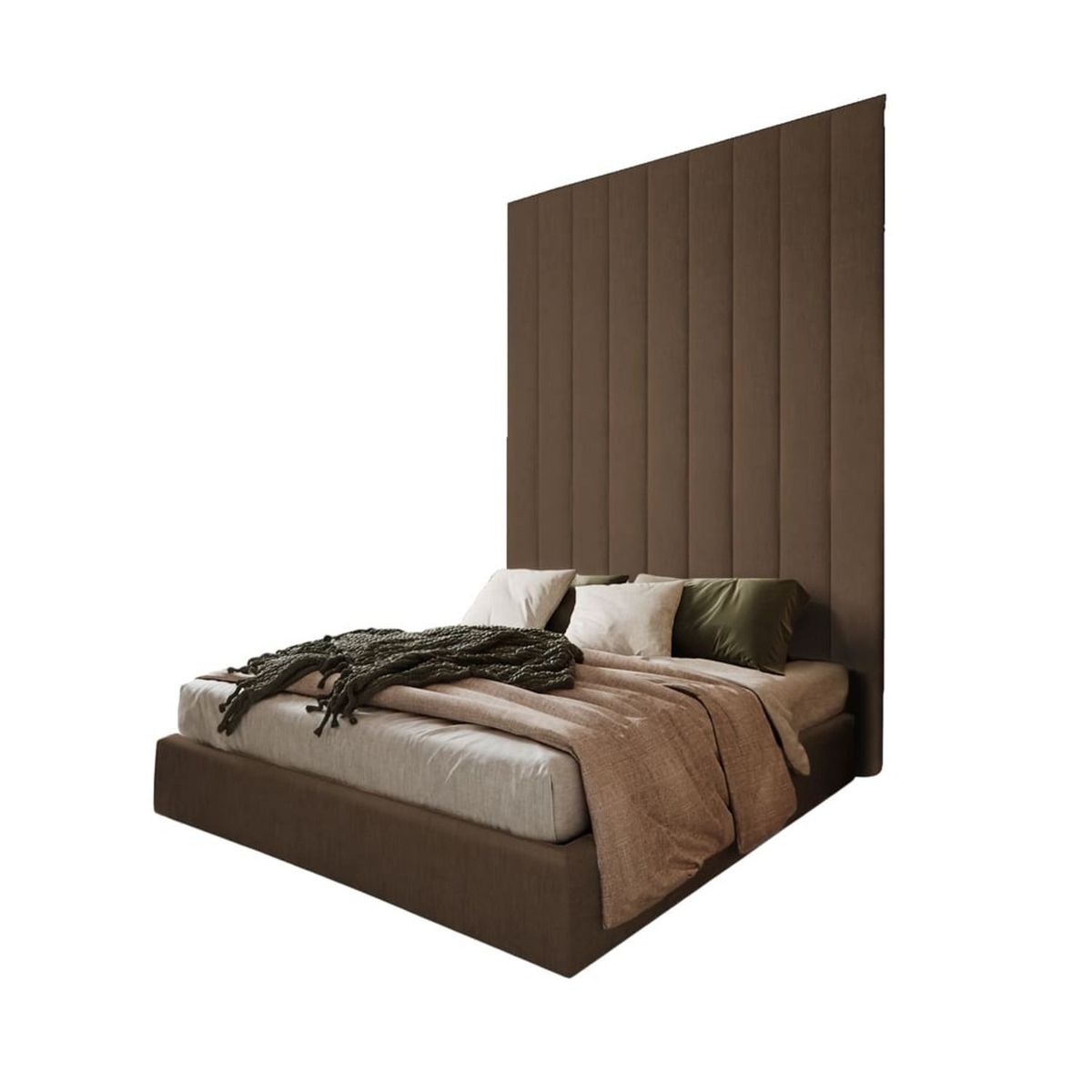 GENERICO - Cama Tapizada Beirut Queen color Moca