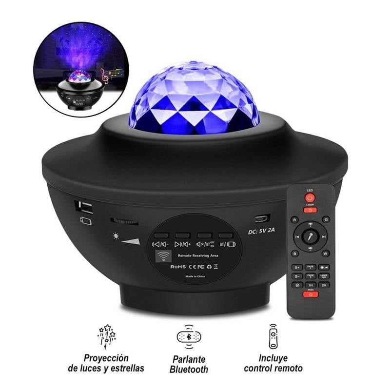 SEISA - Proyector Galaxia Bluetooth Luces Led Control Parlante Nocturno