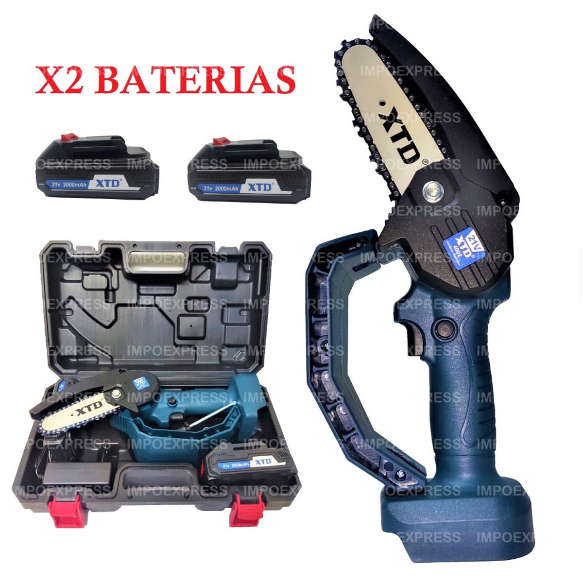 XTD - Mini Moto Sierra Inalámbrica Cadena Batería Recargable