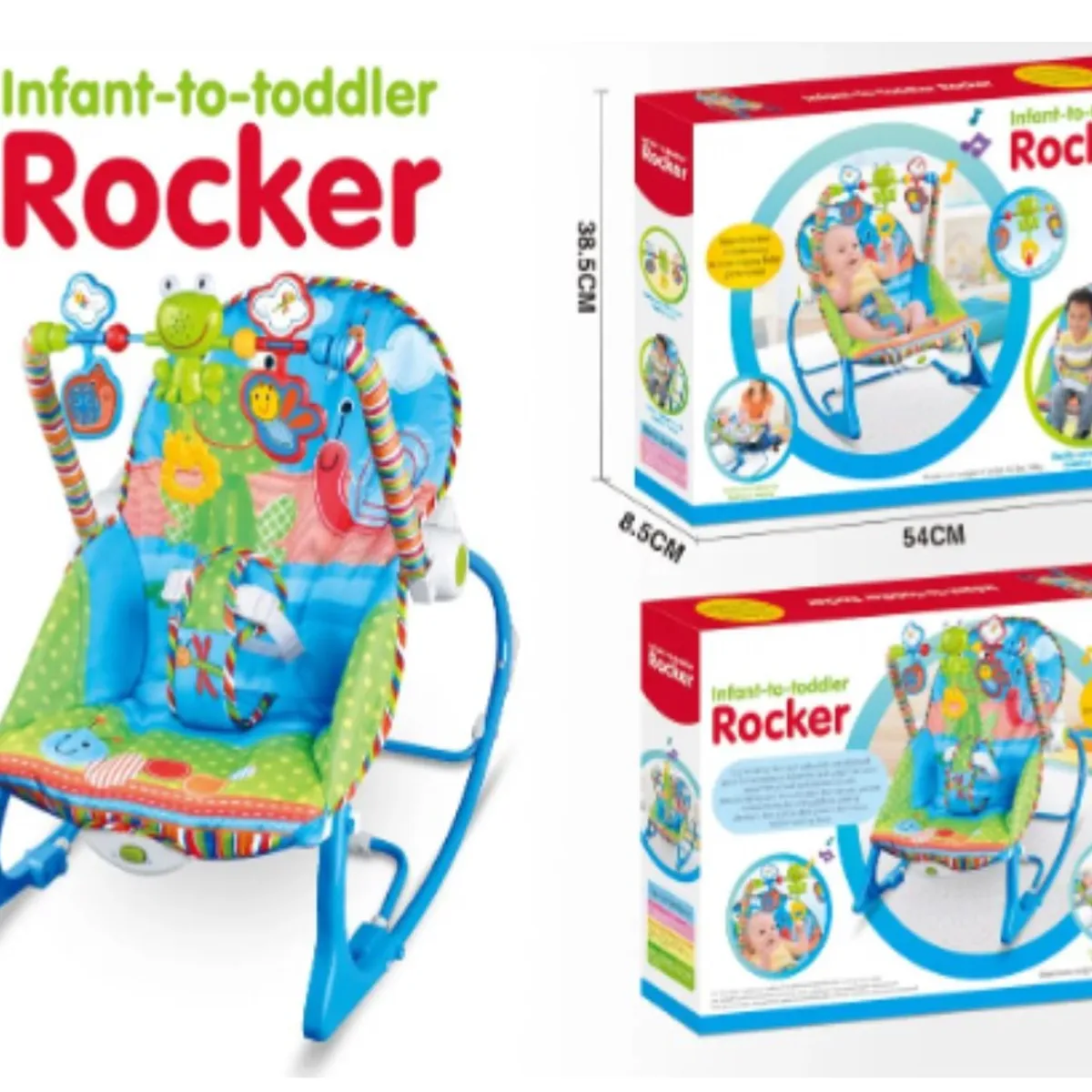 GENERICO - SILLA MECEDORA MUSICAL EN  AZUL