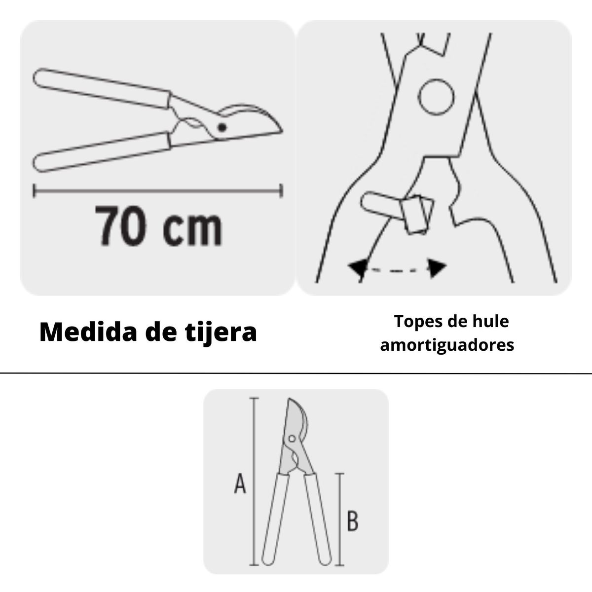 TRUPER - Tijera para poda, mango de madera 70 cm para ramas altas, truper