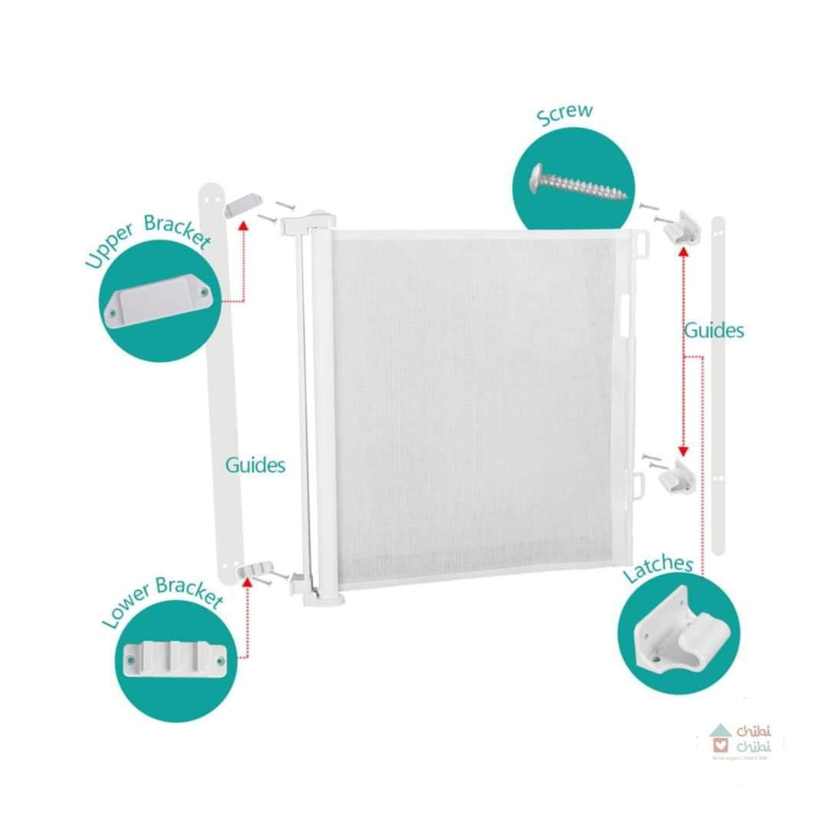 CHIBI CHIBI - Puerta de seguridad corrediza - Blanco