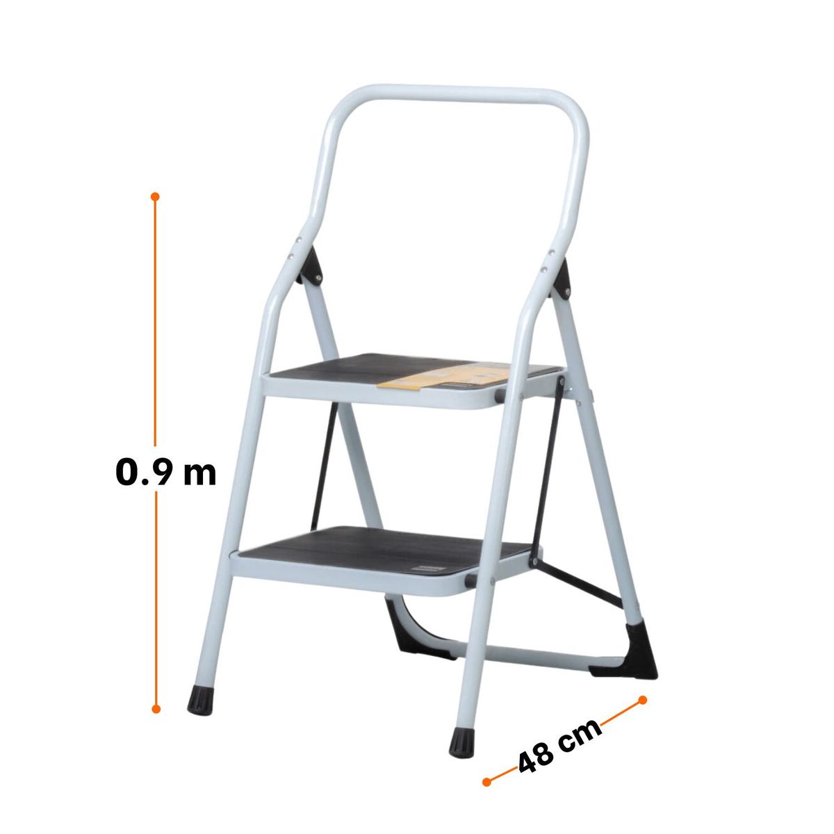 PRETUL - Escalera tubular plegable 2 peldaños de acero Pretul