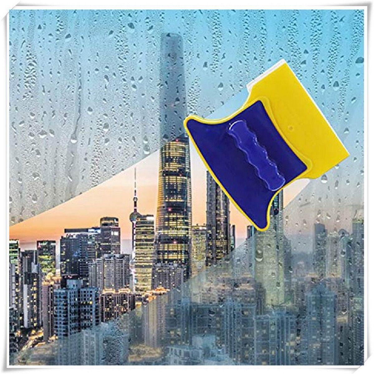 GENERICO - limpiador de Vidrios Magnético Doublefaced Glass Clean  2Pcs