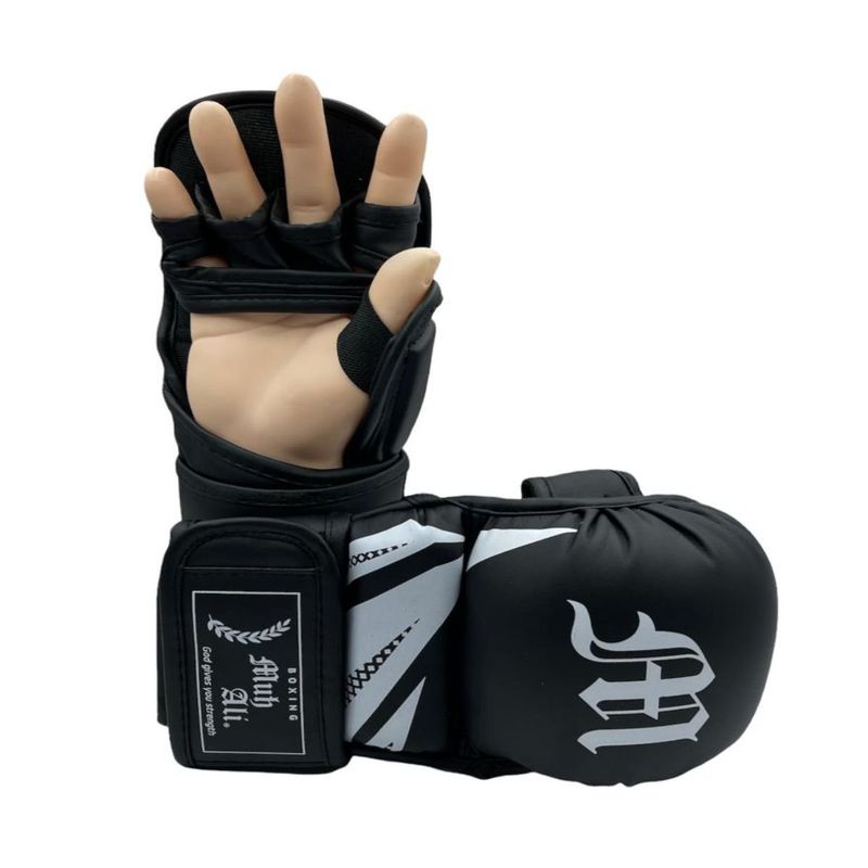 RUNNING SPORT PERU - Guantes Sparring Kick Boxing Mma NegroBlanco Talla L