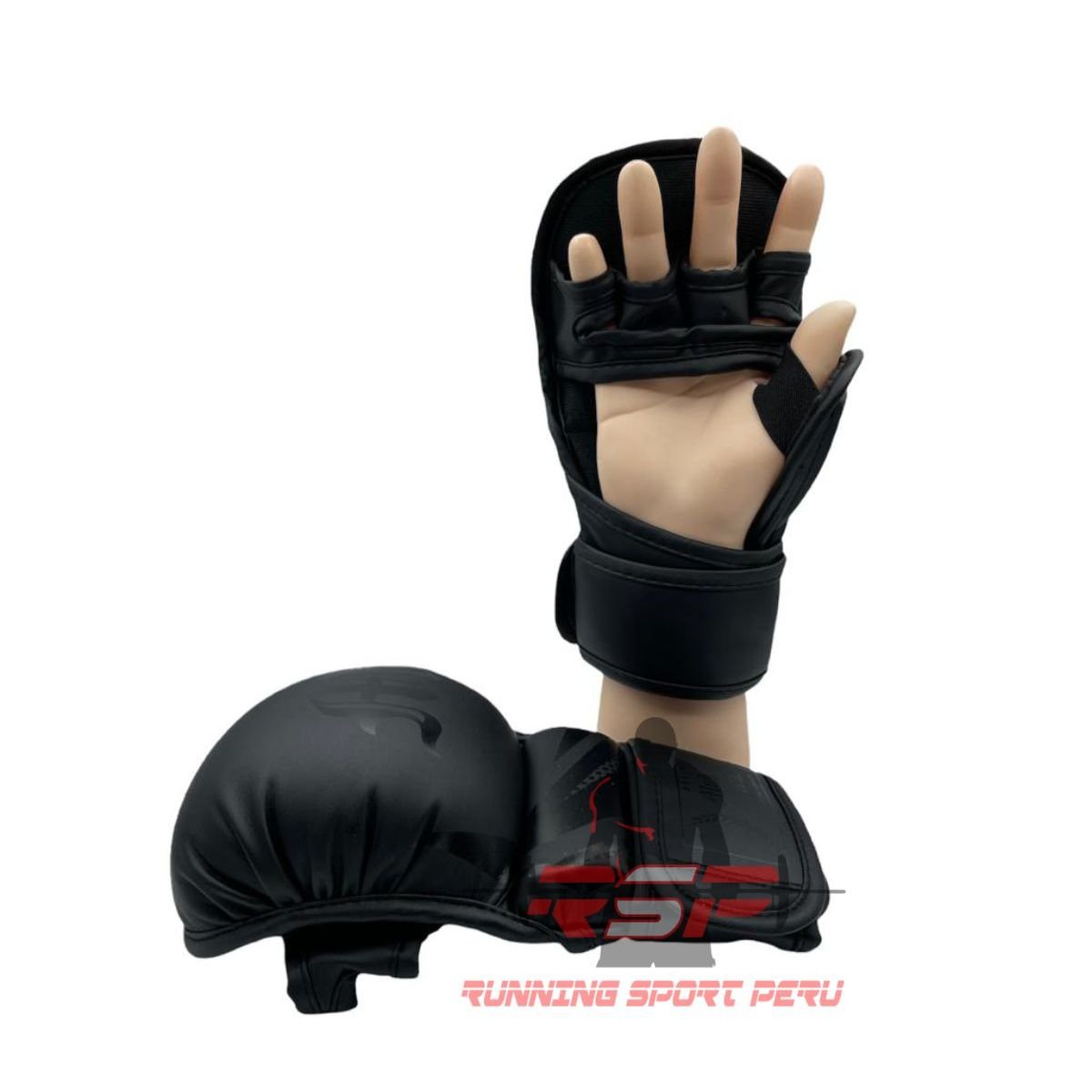 RUNNING SPORT PERU - Guantes Sparring Kick Boxing Muay Thai Mma Negro Talla L