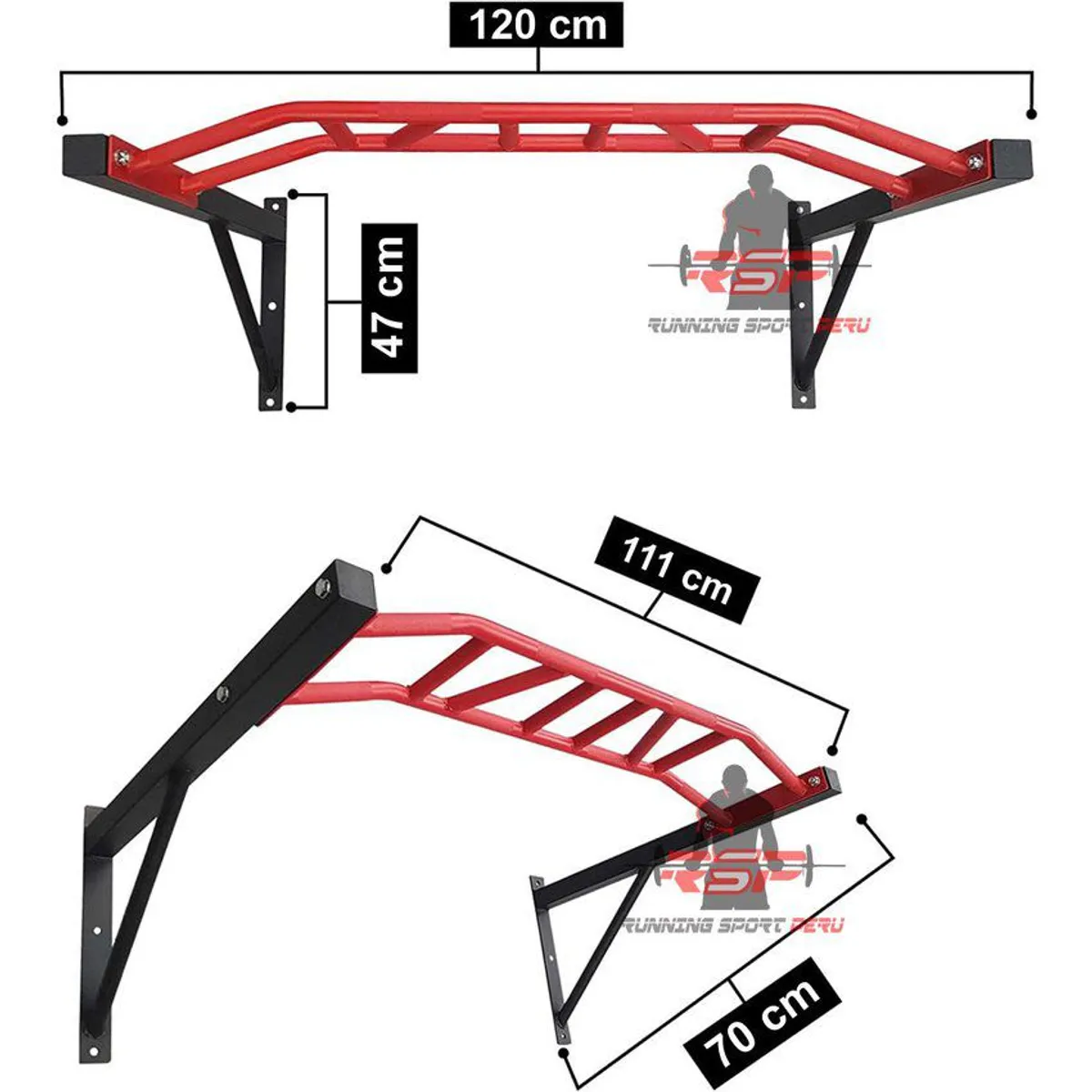RUNNING SPORT PERU - Barra Multifuncional para Pared Gimnasio Crossfit