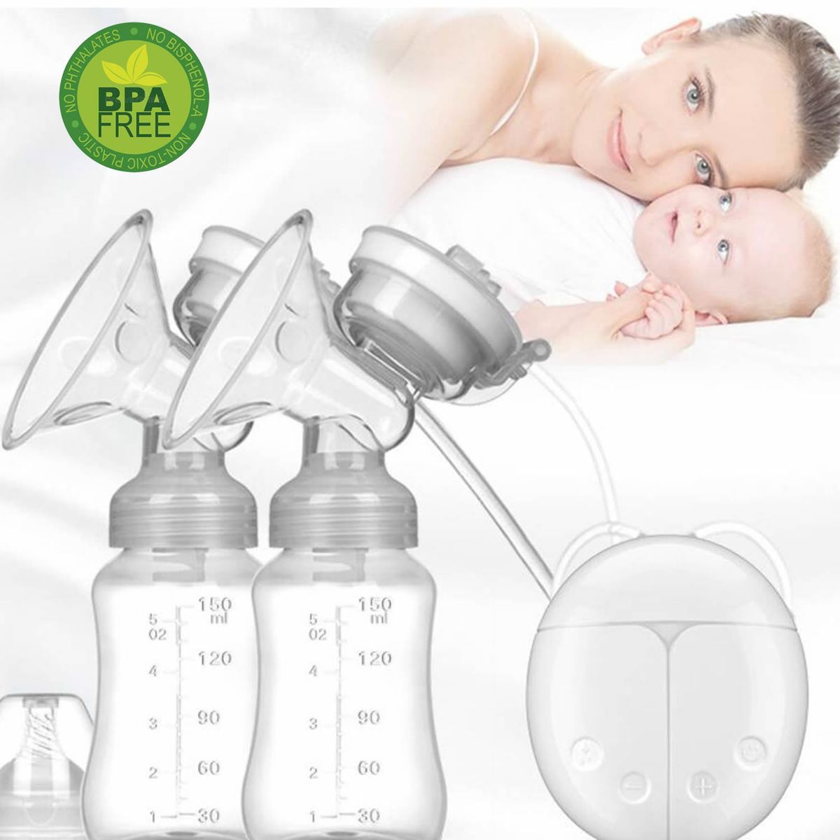 GENERICO - Extractor Eléctrico Doble de Leche Materno FREE BPA