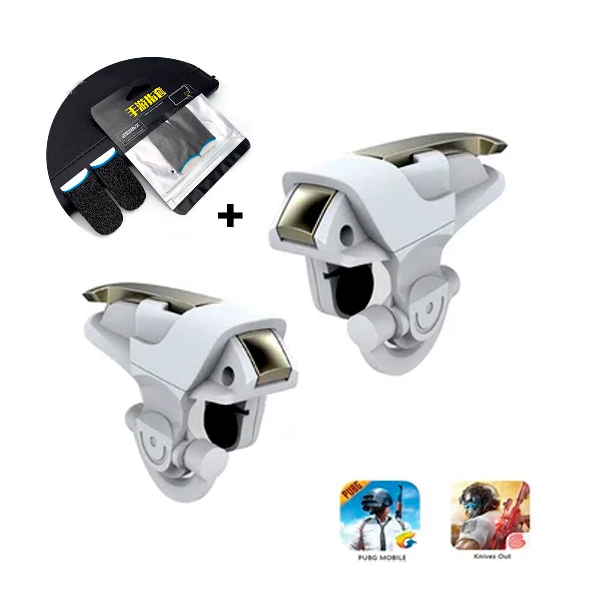 GENERICO - Gatillos Gamer Para Celular White Ghost.