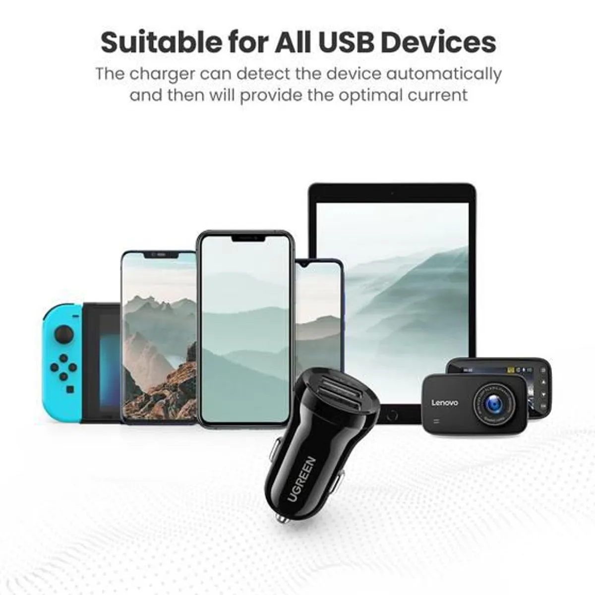 UGREEN - Cargador para carro Ugreen USB-A de 24W