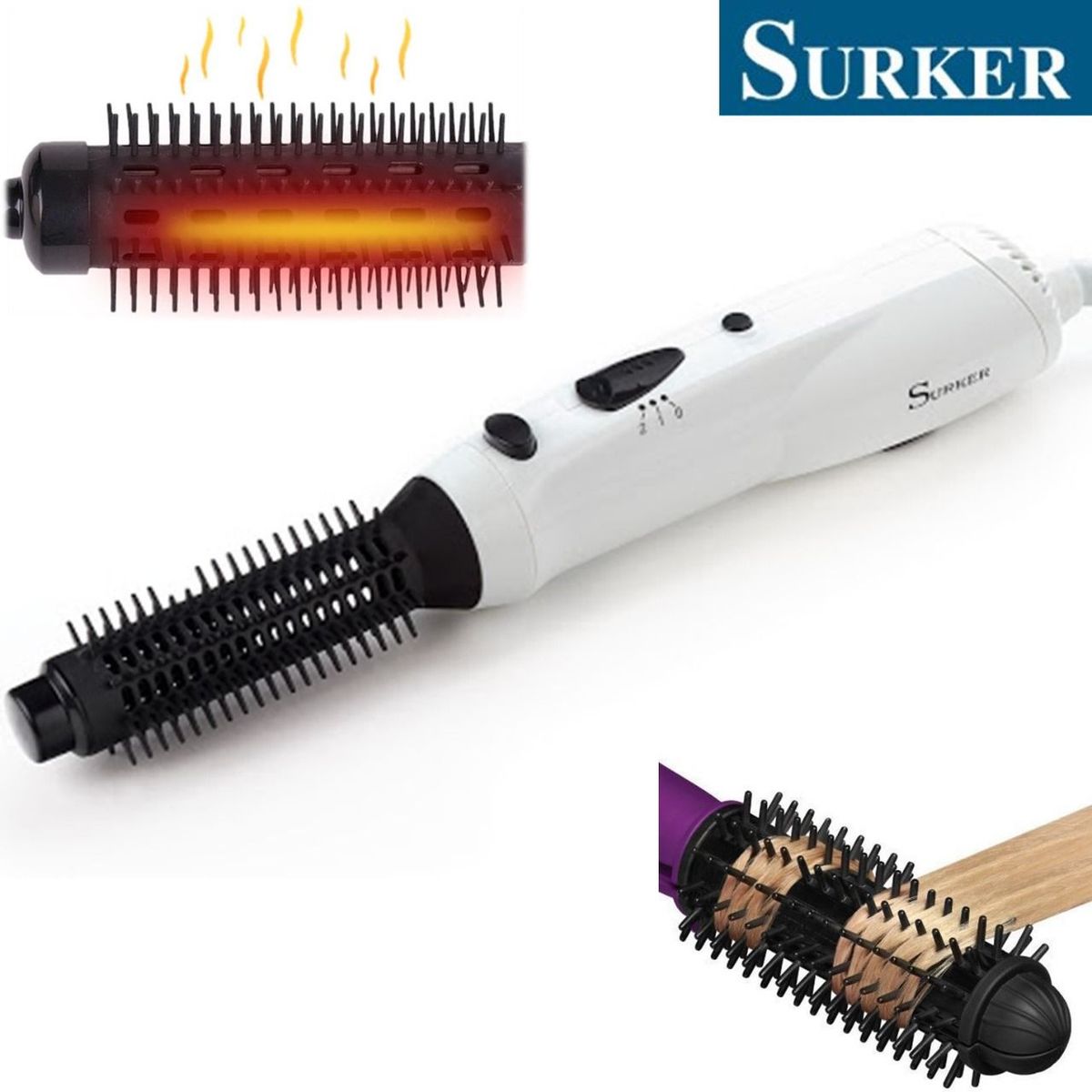 OEM - Cepillo Secador de Cabello marca SURKER® HB-810 3 Niveles Calor 400W