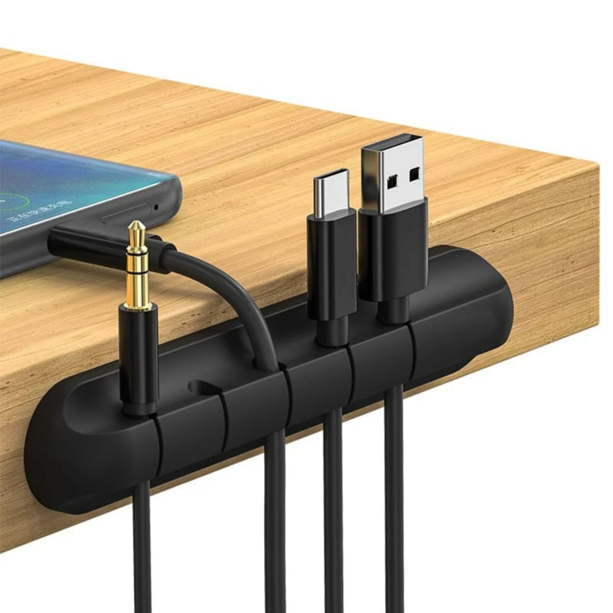 ELMEJORPRECIO - Set de 2 Organizador De Cables Adhesivo Parra Escritorio