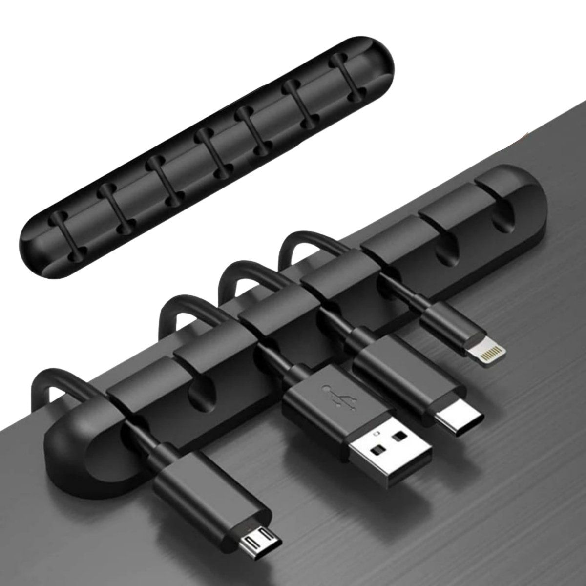 ELMEJORPRECIO - Pack de 2 Organizador Adhesivo de Cables USB Audífonos Mouse