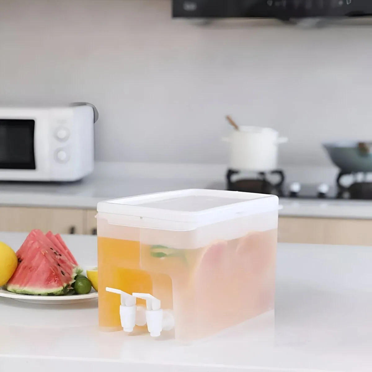 ELMEJORPRECIO - Contenedor Dispensador De Agua Bebidas Dos Divisiones Tamaño Compacto