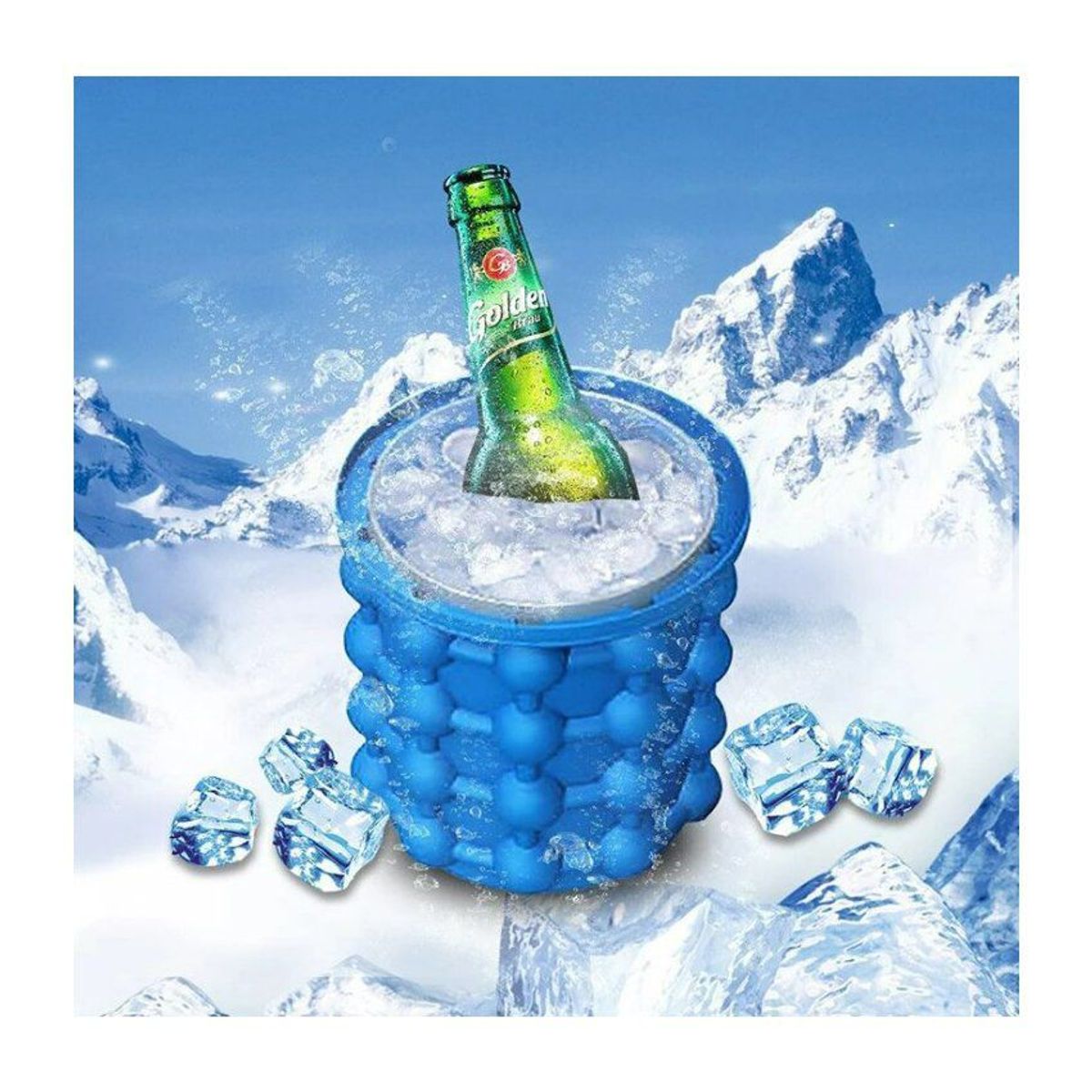 ELMEJORPRECIO - Hielera de silicona portátil para botellas o bebidas