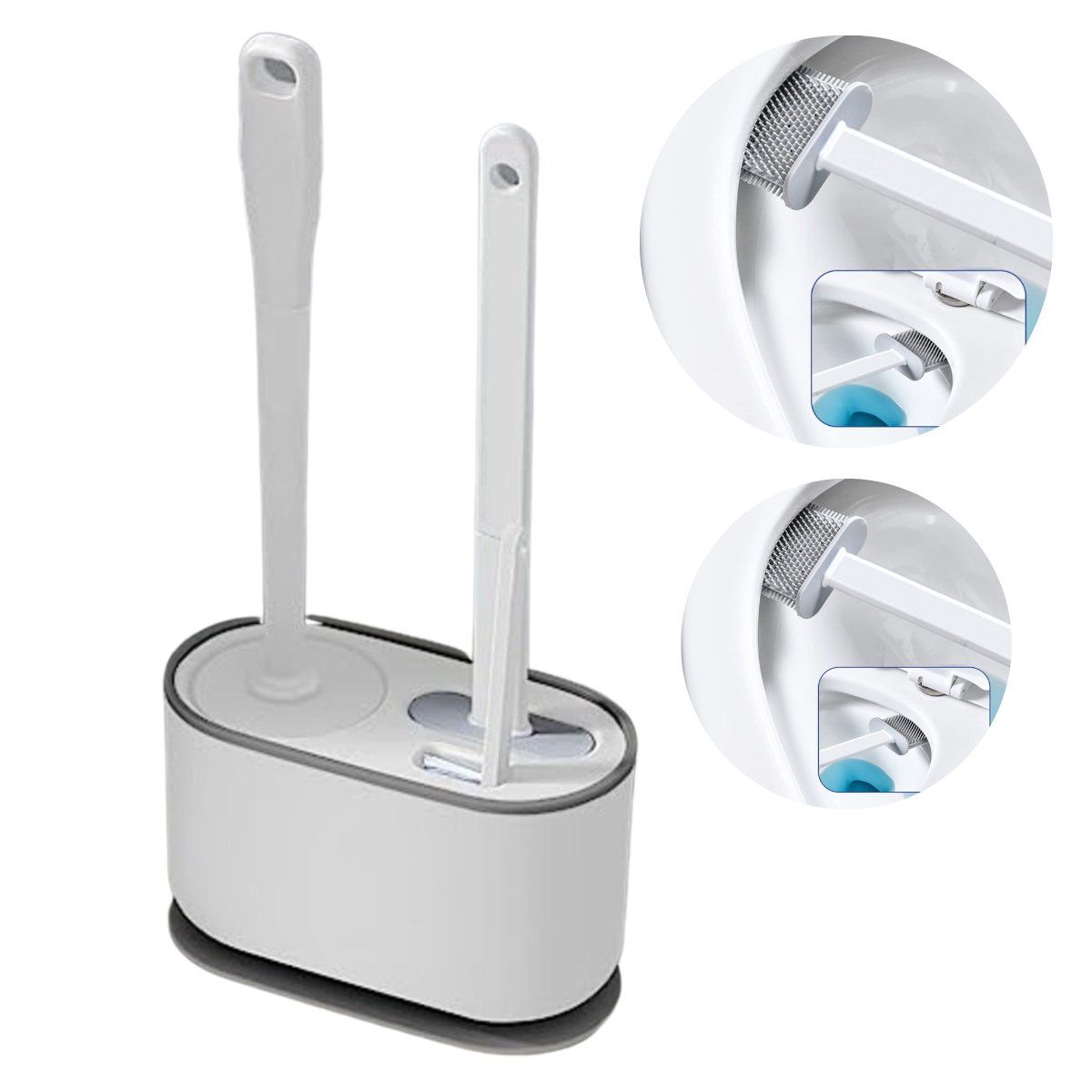 ELMEJORPRECIO - Set De Limpieza Para Inodoro Con cepillos Adhesivo