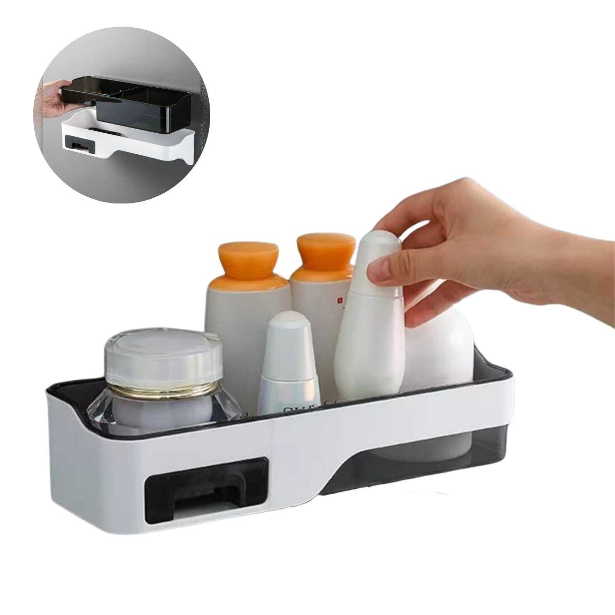 ELMEJORPRECIO - Repisa Multiuso Desmontable Con Cajon y Adhesivo