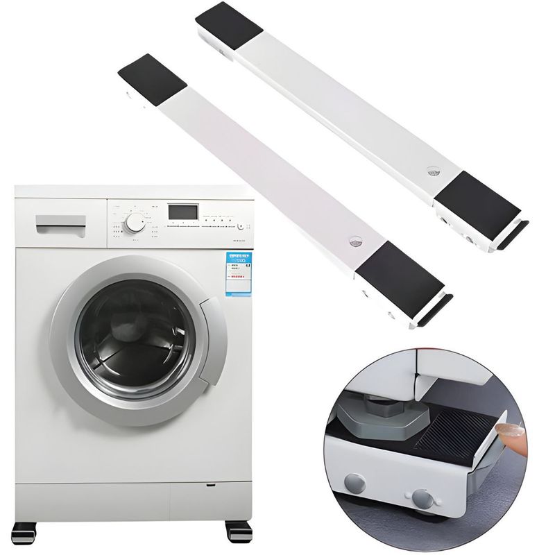 ELMEJORPRECIO - Base Con Ruedas Extensible Para La Lavadora Refrigeradora Blanco