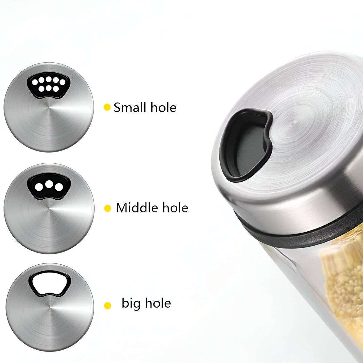 ELMEJORPRECIO - Set De 3 Condimenteros Para Pimienta Sal Azúcar De 300ml