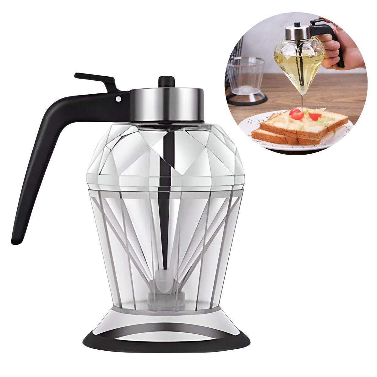 ELMEJORPRECIO - Recipiente Dispensador de Aceite Multiuso Modelo Diamante Antiderrames