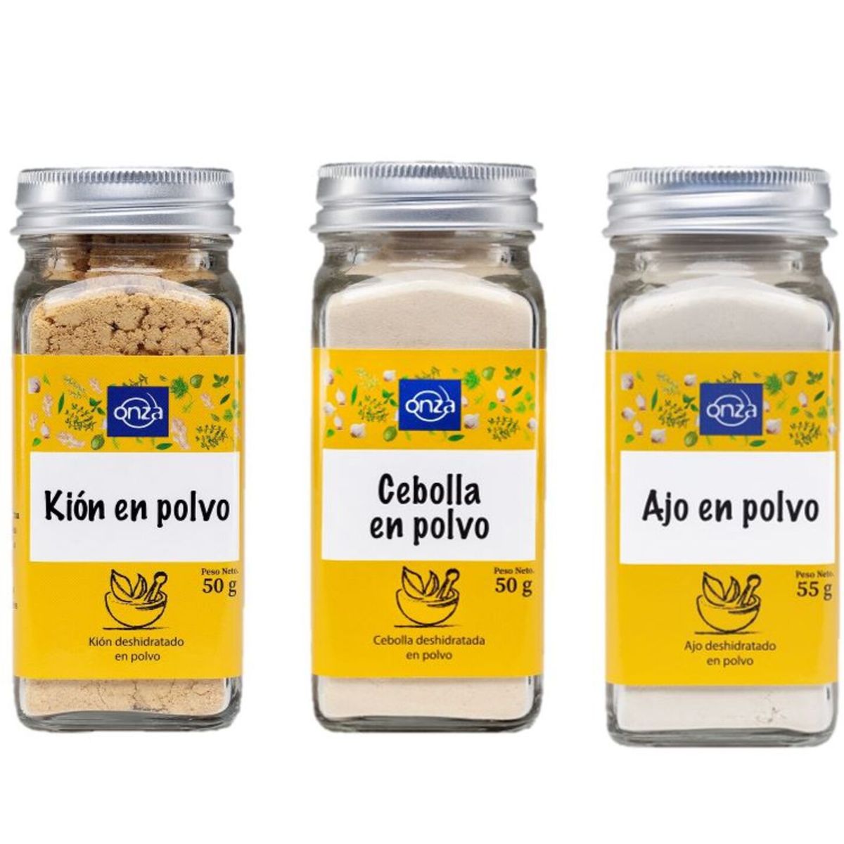 ONZA - Tripack Condimentos en Pote Colección Amarilla