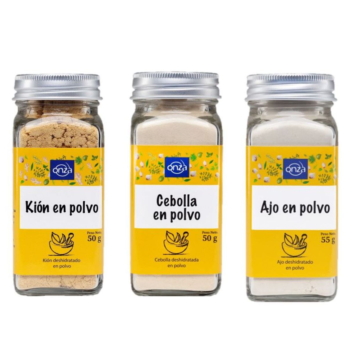 ONZA - Tripack Condimentos en Pote Colección Amarilla