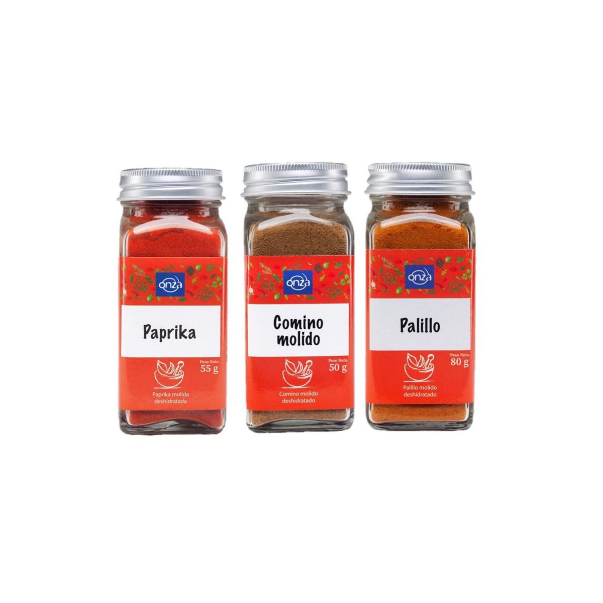 ONZA - Tripack Condimentos en Pote Colección Naranja