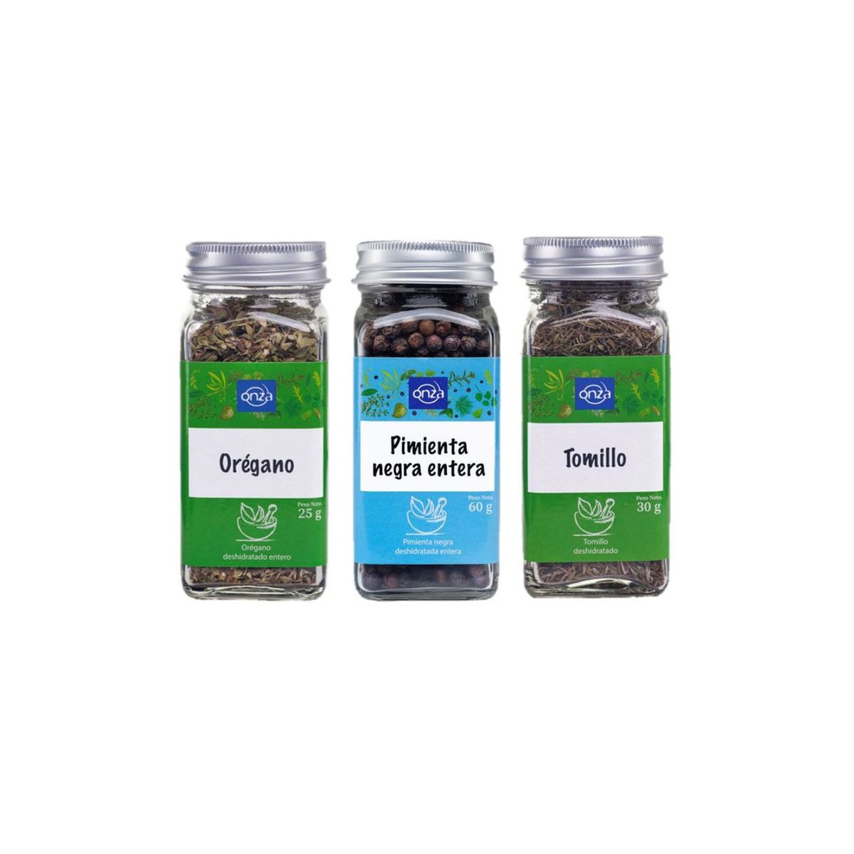 ONZA - Tripack Condimentos en Pote Colección Celeste