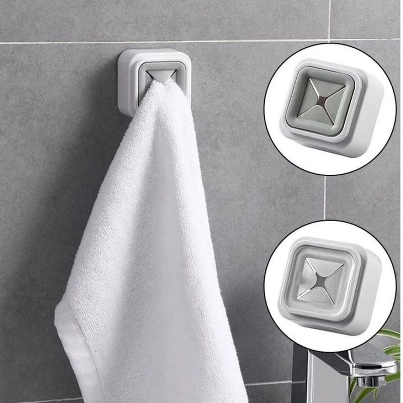 ELMEJORPRECIO - Set de 3 toalleros colgador de paños a presión adhesivos cocina baño