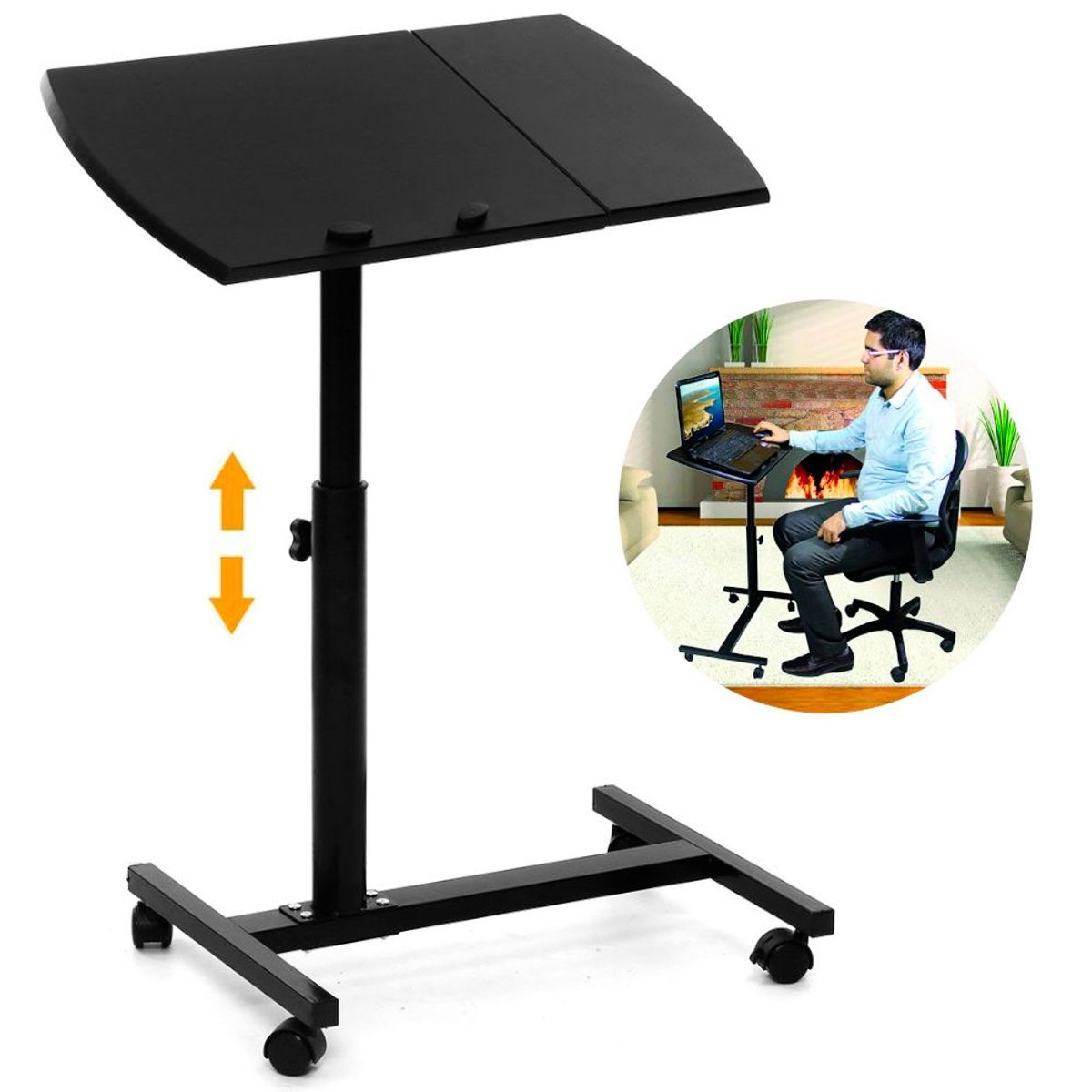 GENERICO - Mesa para Laptop con Ruedas Portátil Ajustable Porta Mouse