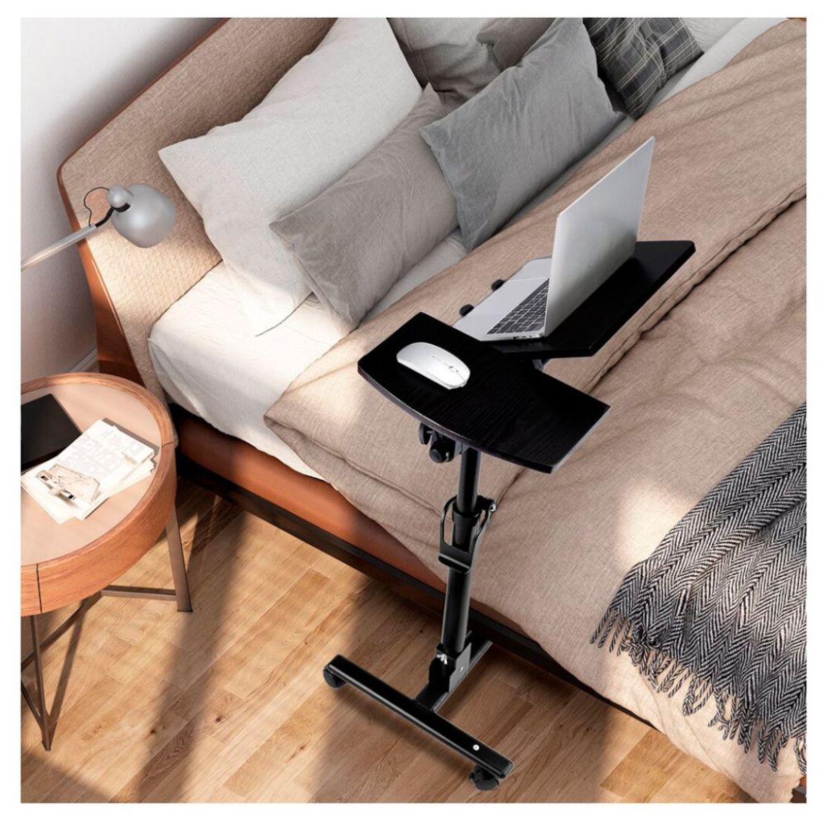 GENERICO - Mesa para Laptop con Ruedas Portátil Ajustable Porta Mouse