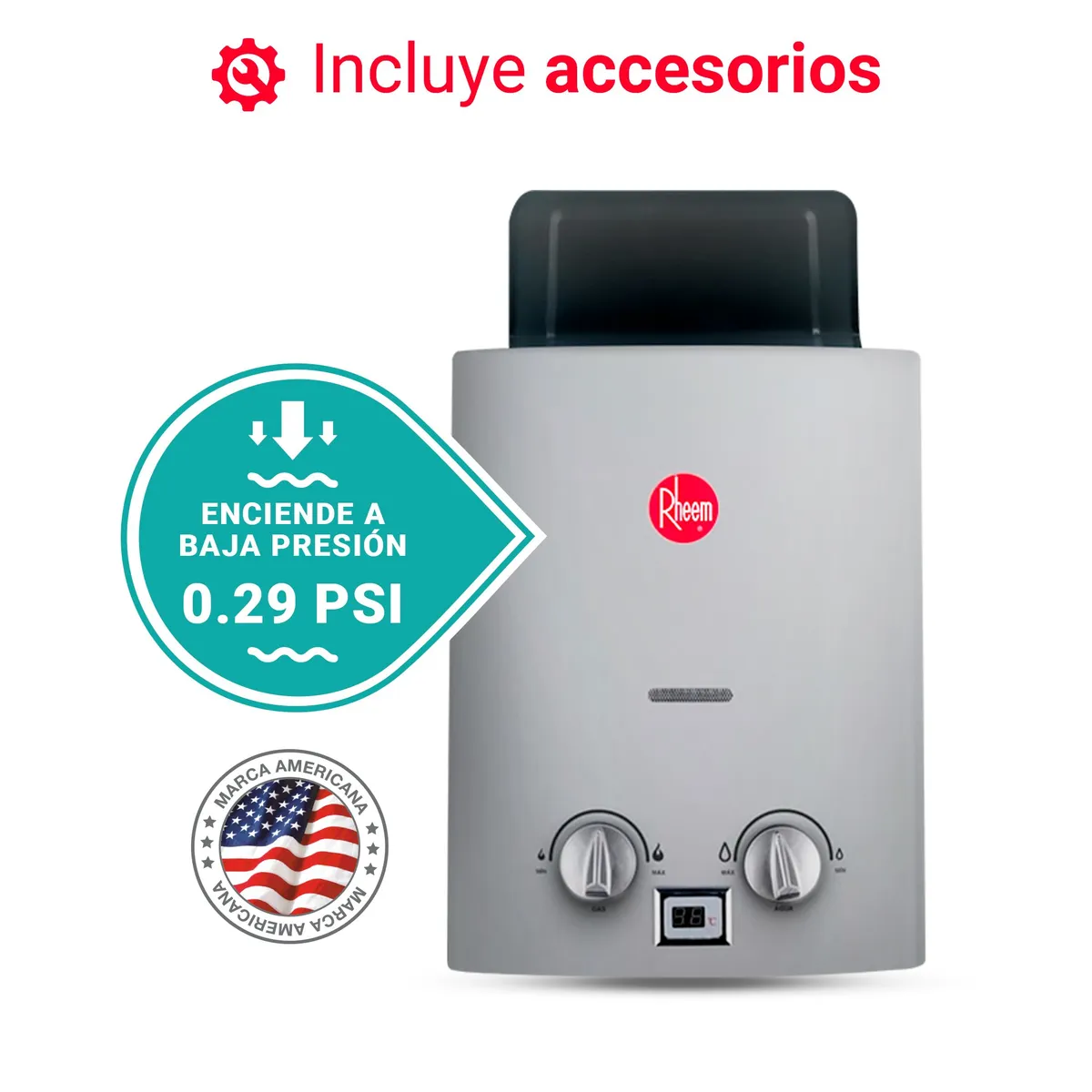 RHEEM - TERMA A GAS 5.5 L RHEEM GAS DE BALON (GLP)