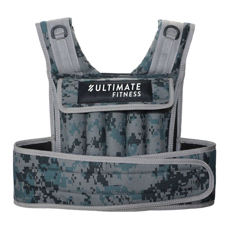 ULTIMATE FITNESS - Chaleco Peso 20 kg Intercambiable Pro Camuflaje-