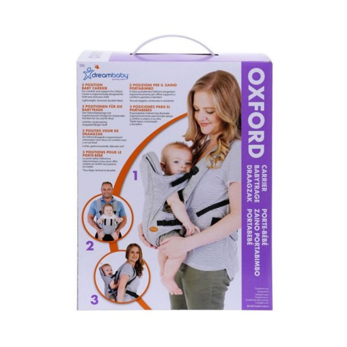 DREAMBABY - Portabebe Fular Canguro Oxford Gris Dreambaby